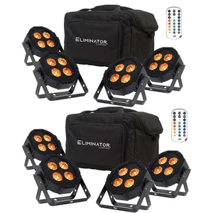 (2) Eliminator Mega Flat Hex L Pak4 RGBLA+UV LED PAR Light Kit Bundle (2) Eliminator Mega Flat Hex L Pak4 RGBLA+UV LED PAR Light Kit Bundle
