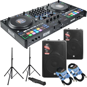 Rane PERFORMER 4-channel Motorized DJ Controller, (2) PSG AUDIO Cobra 115, Speaker Stands, (2) XLR Cables Bundle Rane PERFORMER 4-channel Motorized DJ Controller, (2) PSG AUDIO Cobra 115, Speaker Stands, (2) XLR Cables Bundle