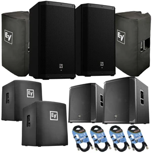 (2) Electro-Voice ZLX-12P-G2 12 1000W Powered Speaker, (2) EV ZLX-12P-G2 Cover, (2) EV ELX200-18SP, (2) EV ELX200-18SP Cover, (4) XLR Cables Bundle (2) Electro-Voice ZLX-12P-G2 12 1000W Powered Speaker, (2) EV ZLX-12P-G2 Cover, (2) EV ELX200-18SP, (2) EV ELX200-18SP Cover, (4) XLR Cables Bundle