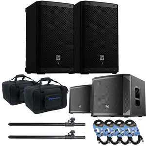 (2) Electro-Voice ZLX-8P-G2 8 1000W Powered Speaker, (2) EV ELX200-12SP, (2) Rockville TB8 Bags, (2) Speaker Poles, (4) XLR Cables Bundle (2) Electro-Voice ZLX-8P-G2 8 1000W Powered Speaker, (2) EV ELX200-12SP, (2) Rockville TB8 Bags, (2) Speaker Poles, (4) XLR Cables Bundle