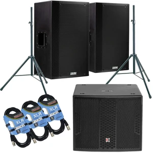 (2) EAW LA151 - 15 1500W 2-Way Active Speaker, (2) Speaker Stand, PSG AUDIO Chaos 18, (3) XLR Cables Bundle (2) EAW LA151 - 15 1500W 2-Way Active Speaker, (2) Speaker Stand, PSG AUDIO Chaos 18, (3) XLR Cables Bundle