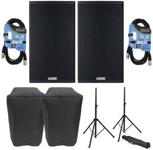 (2) EAW RS121 1500W 12 Powered Loudspeaker, (2) EAW Covers, (2) Speaker Stands, (2) XLR Cables Bundle (2) EAW RS121 1500W 12 Powered Loudspeaker, (2) EAW Covers, (2) Speaker Stands, (2) XLR Cables Bundle