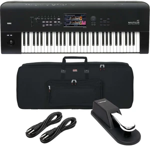Korg Nautilus 61 AT Synthesizer Workstation with Aftertouch, Gator GKB-76 Bag, Sustain Pedal, (2) 1/4 Cables Bundle Korg Nautilus 61 AT Synthesizer Workstation with Aftertouch, Gator GKB-76 Bag, Sustain Pedal, (2) 1/4 Cables Bundle
