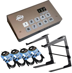 American DJ myDMX 5 Lighting Control Software, Laptop Stand, (4) DMX Cables Bundle American DJ myDMX 5 Lighting Control Software, Laptop Stand, (4) DMX Cables Bundle