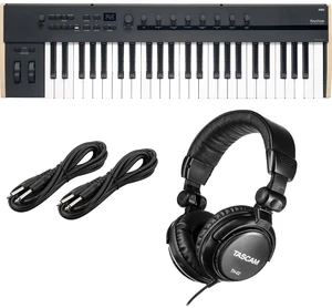 Korg Keystage 49-key MIDI Keyboard Controller, Tascam TH02, (2) 1/4 Cables Bundle Korg Keystage 49-key MIDI Keyboard Controller, Tascam TH02, (2) 1/4 Cables Bundle