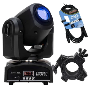 Eliminator Stinger Spot 30 30W LED Mini Moving Head, DMX Cable, O Clamp Bundle Eliminator Stinger Spot 30 30W LED Mini Moving Head, DMX Cable, O Clamp Bundle
