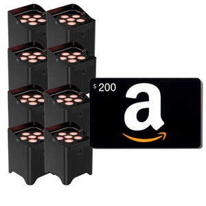 (8) Chauvet DJ Freedom Par T6 Battery-Powered, $200 Amazon Gift Card Bundle (8) Chauvet DJ Freedom Par T6 Battery-Powered, $200 Amazon Gift Card Bundle