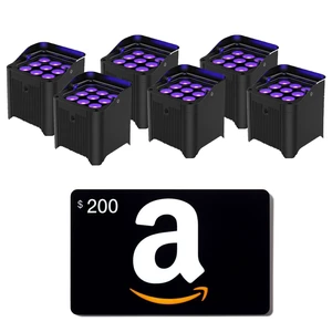(6) Chauvet DJ Freedom Par H9 IP, $200 Amazon Gift Card Bundle (6) Chauvet DJ Freedom Par H9 IP, $200 Amazon Gift Card Bundle