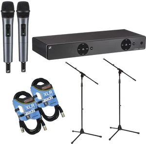 Sennheiser XSW 1-835 Dual Wireless Handheld Mic Sys. (2) Mic Stands, (2) XLR Cables Bundle Sennheiser XSW 1-835 Dual Wireless Handheld Mic Sys. (2) Mic Stands, (2) XLR Cables Bundle
