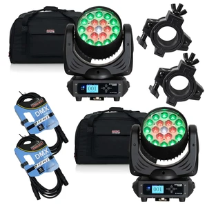 (2) Eliminator Stryker Wash 228W Moving Head, (2) Gator TOTE12, (2) Clamp, (2) DMX Cable 15FT Bundle (2) Eliminator Stryker Wash 228W Moving Head, (2) Gator TOTE12, (2) Clamp, (2) DMX Cable 15FT Bundle