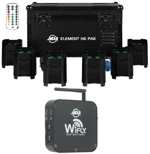 American DJ Element H6 Pak with Charging Case (6-Pack), American DJ WiFLY EXR Bundle American DJ Element H6 Pak with Charging Case (6-Pack), American DJ WiFLY EXR Bundle