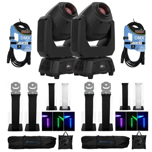 (2) Chauvet DJ Intimidator Spot 260X 75W LED Moving Head, (2) Rockville Totem Stands, (2) DMX Cables Bundle (2) Chauvet DJ Intimidator Spot 260X 75W LED Moving Head, (2) Rockville Totem Stands, (2) DMX Cables Bundle