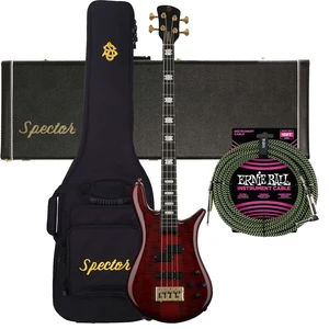 Spector Euro 4 LT Bass Guitar - Red Fade Gloss, Spector NS Hardshell Case, Ernie Ball P06077 Bundle Spector Euro 4 LT Bass Guitar - Red Fade Gloss, Spector NS Hardshell Case, Ernie Ball P06077 Bundle
