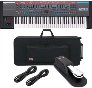 Roland Juno-X 61-key Synthesizer, Gator GK-61 Case, (2) 1/4 Cables, Sustain Pedal Bundle Roland Juno-X 61-key Synthesizer, Gator GK-61 Case, (2) 1/4 Cables, Sustain Pedal Bundle
