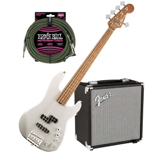 Charvel Pro-Mod San Dimas Bass PJ V Platinum Pearl, Fender Rumble 15, Ernie Ball P06077 Bundle Charvel Pro-Mod San Dimas Bass PJ V Platinum Pearl, Fender Rumble 15, Ernie Ball P06077 Bundle