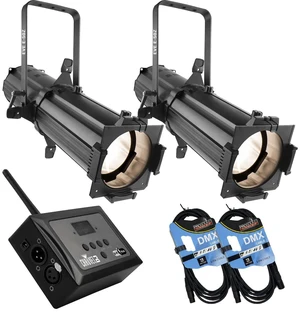 (2) CHAUVET DJ EVE E-50Z 50W LED Ellipsoidal (Black), Chauvet DJ D-Fi Hub, (2) DMX Cables Bundle (2) CHAUVET DJ EVE E-50Z 50W LED Ellipsoidal (Black), Chauvet DJ D-Fi Hub, (2) DMX Cables Bundle