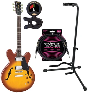 Vintage VSA500HB ReIssued Semi AG, Honeyburst, Gator GFW-GTR-1000 Stand, ErnieBall Cable, Snark ST-8 Bundle Vintage VSA500HB ReIssued Semi AG, Honeyburst, Gator GFW-GTR-1000 Stand, ErnieBall Cable, Snark ST-8 Bundle