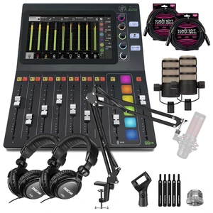 Mackie DLZ Creator 12-channel Digital Mixer, (2) Rode PodMic, (2) ErnieBall XLR, (2) Tascam TH02, Desk Boom Stand Bundle Mackie DLZ Creator 12-channel Digital Mixer, (2) Rode PodMic, (2) ErnieBall XLR, (2) Tascam TH02, Desk Boom Stand Bundle