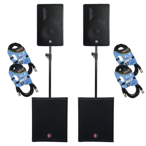 (2) PSG Audio Cobra 15" 1600 Watt, (2)PSG Audio CHAOS 18 2400 Watts Sub, (2) Poles, (4) XLR Cables Bundle (2) PSG Audio Cobra 15" 1600 Watt, (2)PSG Audio CHAOS 18 2400 Watts Sub, (2) Poles, (4) XLR Cables Bundle