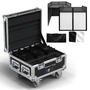 Chauvet DJ Freedom Flex H9 IP X6 Wash Lights with Rolling Case, AxcessAbles Portable DJ Facade Booth Bundle Chauvet DJ Freedom Flex H9 IP X6 Wash Lights with Rolling Case, AxcessAbles Portable DJ Facade Booth Bundle
