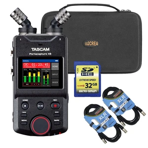 TASCAM Portacapture X6 32-bit 6-Channel Recorder, co2CREA Hard Case, 32GB SD Card, (2) XLR Cables Bundle TASCAM Portacapture X6 32-bit 6-Channel Recorder, co2CREA Hard Case, 32GB SD Card, (2) XLR Cables Bundle