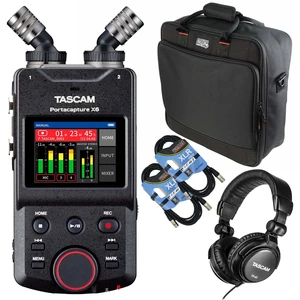 TASCAM Portacapture X6 32-bit 6-Channel Recorder, Gator G-MIX1515, (2) XLR Cables, Tascam TH02 Bundle TASCAM Portacapture X6 32-bit 6-Channel Recorder, Gator G-MIX1515, (2) XLR Cables, Tascam TH02 Bundle