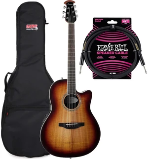 Ovation CS28P-KOAB - Koa Burst, Gator Economy Gig Bag, ErnieBall Cable Bundle Ovation CS28P-KOAB - Koa Burst, Gator Economy Gig Bag, ErnieBall Cable Bundle