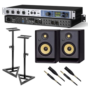 RME Fireface UFX III Audio Interface, (2) KRK RP5G4 Monitors, Monitor Stands, (2) XLR to /1/4 Bundle RME Fireface UFX III Audio Interface, (2) KRK RP5G4 Monitors, Monitor Stands, (2) XLR to /1/4 Bundle