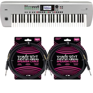Korg i3 Arranger Keyboard (Silver), (2) ErnieBall Cables Bundle Korg i3 Arranger Keyboard (Silver), (2) ErnieBall Cables Bundle