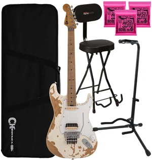 Charvel Henrik Danhage LE Signature Pro-Mod So-Cal Style 1, White Relic, (3) Ernie Ball 2223, Gator GFW-GTR-SEAT and Stand Bundle Charvel Henrik Danhage LE Signature Pro-Mod So-Cal Style 1, White Relic, (3) Ernie Ball 2223, Gator GFW-GTR-SEAT and Stand Bundle