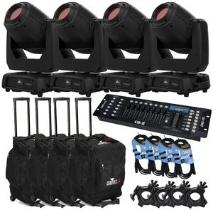 (4) Chauvet DJ Intimidator Spot 375ZX (Black), CO-Z 192 DMX, (4) CHS-50 bags, (4) DMX Cables, (4) Clamps Bundle (4) Chauvet DJ Intimidator Spot 375ZX (Black), CO-Z 192 DMX, (4) CHS-50 bags, (4) DMX Cables, (4) Clamps Bundle