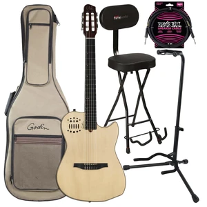 Godin (004690) MultiAc Nylon SA Electric Guitar, GFW-GTR-SEAT, Stand, ErnieBall Cable Bundle Godin (004690) MultiAc Nylon SA Electric Guitar, GFW-GTR-SEAT, Stand, ErnieBall Cable Bundle