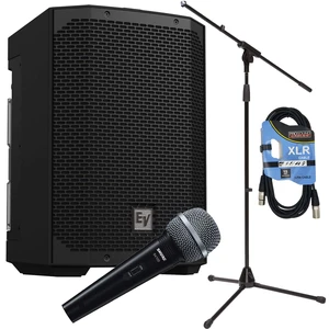 Electro-Voice Everse 8 Battery Speaker, Mic Stand, Shure SV100, XLR Cable Bundle Electro-Voice Everse 8 Battery Speaker, Mic Stand, Shure SV100, XLR Cable Bundle