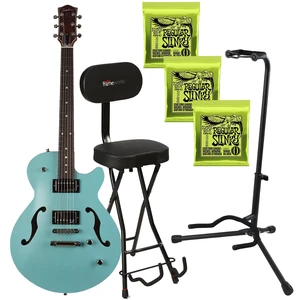 Godin (050215) Montreal Premiere HT Semi-hollow, Laguna Blue, (3) Ernie Ball 2221, Gator GFW-GTR-SEAT, Stand Bundle Godin (050215) Montreal Premiere HT Semi-hollow, Laguna Blue, (3) Ernie Ball 2221, Gator GFW-GTR-SEAT, Stand Bundle