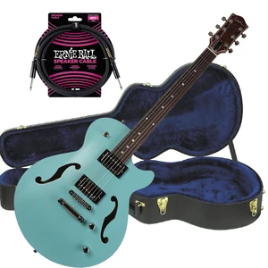 Godin (050215) Montreal Premiere HT Semi-hollow, Laguna Blue, Ibanez AM100C Hardshell, ErnieBall Cable Bundle Godin (050215) Montreal Premiere HT Semi-hollow, Laguna Blue, Ibanez AM100C Hardshell, ErnieBall Cable Bundle