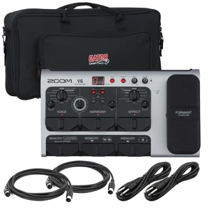 Zoom V6-SP Vocal Effects Processor, Gator GK2110, (2) Midi Cables, (2) 1/4 Cables Bundle Zoom V6-SP Vocal Effects Processor, Gator GK2110, (2) Midi Cables, (2) 1/4 Cables Bundle