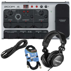 Zoom V6-SP Vocal Effects Processor, Tascam TH02, 1/4 Cable, XLR Cable Bundle Zoom V6-SP Vocal Effects Processor, Tascam TH02, 1/4 Cable, XLR Cable Bundle