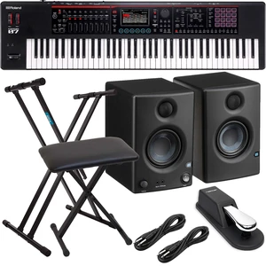 Roland Fantom-07 76-Key Keyboard, Keyboard Stand, Bench, Sustain Pedal, Presonus Eris 3.5, (2) 1/4 Cable Bundle Roland Fantom-07 76-Key Keyboard, Keyboard Stand, Bench, Sustain Pedal, Presonus Eris 3.5, (2) 1/4 Cable Bundle