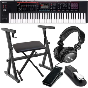 Roland Fantom-07 76-Key Keyboard, Stand, Bench, Sustain, Expression Pedal, Tascam TH02 Bundle Roland Fantom-07 76-Key Keyboard, Stand, Bench, Sustain, Expression Pedal, Tascam TH02 Bundle