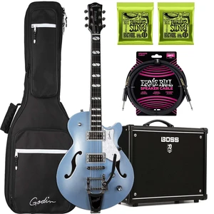 Godin 051595 Montreal Premiere Semi-hollow, Imperial Blue, (2) Ernie Ball 2221, ErnieBall Cable, BOSS KATANA-50 MKI Bundle Godin 051595 Montreal Premiere Semi-hollow, Imperial Blue, (2) Ernie Ball 2221, ErnieBall Cable, BOSS KATANA-50 MKI Bundle