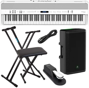 Roland FP-90X Digital Piano (White), Stand, Bench, Sustain Pedal, Mackie Thrash 212, 1/4 Cable Bundle Roland FP-90X Digital Piano (White), Stand, Bench, Sustain Pedal, Mackie Thrash 212, 1/4 Cable Bundle