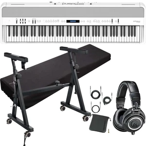 Roland FP-90X Digital Piano (White), Donner Stand, Z-style, Audio Technica ATH-M50X, Cover Bundle Roland FP-90X Digital Piano (White), Donner Stand, Z-style, Audio Technica ATH-M50X, Cover Bundle