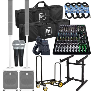 (2) Electro-Voice Evolve 50M Powered Speaker - White (Top Cover Included), Rock-N-Roller R2RT, Mackie ProFX12V3, (4) XLR Cables, (2) PG48 Mic, Furman (SS6B), Mixer Stand RXS20 Bundle (2) Electro-Voice Evolve 50M Powered Speaker - White (Top Cover Included), Rock-N-Roller R2RT, Mackie ProFX12V3, (4) XLR Cables, (2) PG48 Mic, Furman (SS6B), Mixer Stand RXS20 Bundle