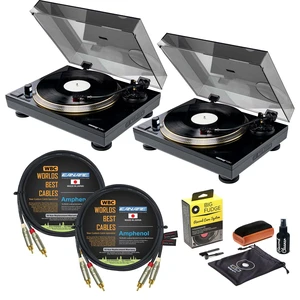 (2) ReLoop Turn5 Direct Drive HiFi Quartz Turntable, (2) Amphenol 6FT RCA Cable, Big Fudge Cleaning Kit Bundle (2) ReLoop Turn5 Direct Drive HiFi Quartz Turntable, (2) Amphenol 6FT RCA Cable, Big Fudge Cleaning Kit Bundle