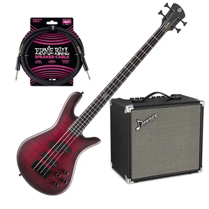 Spector NS Pulse II 4 Bass Guitar - Black Cherry Matte, Donner Bass Amp 30 Watts, ErnieBall Cable Bundle Spector NS Pulse II 4 Bass Guitar - Black Cherry Matte, Donner Bass Amp 30 Watts, ErnieBall Cable Bundle