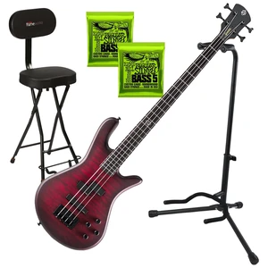 Spector NS Pulse II 4 Bass Guitar - Black Cherry Matte,(2) Ernie Ball 2836, Gator SEAT and Stand Bundle Spector NS Pulse II 4 Bass Guitar - Black Cherry Matte,(2) Ernie Ball 2836, Gator SEAT and Stand Bundle