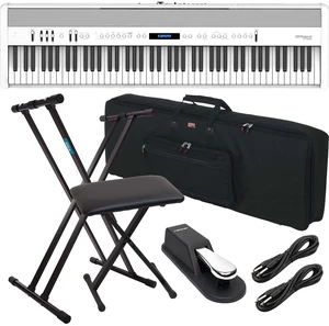 Roland FP-60X Portable Digital Piano (White), Keyboard Stand, Bench, Sustain Pedal, Gator GKB88, (2) 1/4 Cables Bundle Roland FP-60X Portable Digital Piano (White), Keyboard Stand, Bench, Sustain Pedal, Gator GKB88, (2) 1/4 Cables Bundle