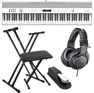 Roland FP-60X Portable Digital Piano (White), Keyboard Stand, Bench, Sustain Pedal, ATH-M20X Bundle Roland FP-60X Portable Digital Piano (White), Keyboard Stand, Bench, Sustain Pedal, ATH-M20X Bundle