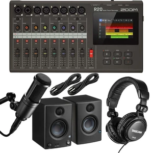 Zoom R20 16-track Recorder/Interface, AT2020 Mic, Presonus Eris 3.5, (2) 1/4 Cables, Tascam TH02 Bundle Zoom R20 16-track Recorder/Interface, AT2020 Mic, Presonus Eris 3.5, (2) 1/4 Cables, Tascam TH02 Bundle