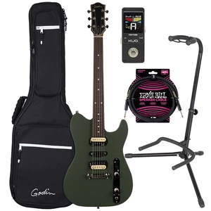 Godin (050406) Radium Electric Guitar Matte Green, ErnieBall Cable, KLIQ TinyTune, Gator GFW-GTR-1000 Stand Bundle Godin (050406) Radium Electric Guitar Matte Green, ErnieBall Cable, KLIQ TinyTune, Gator GFW-GTR-1000 Stand Bundle